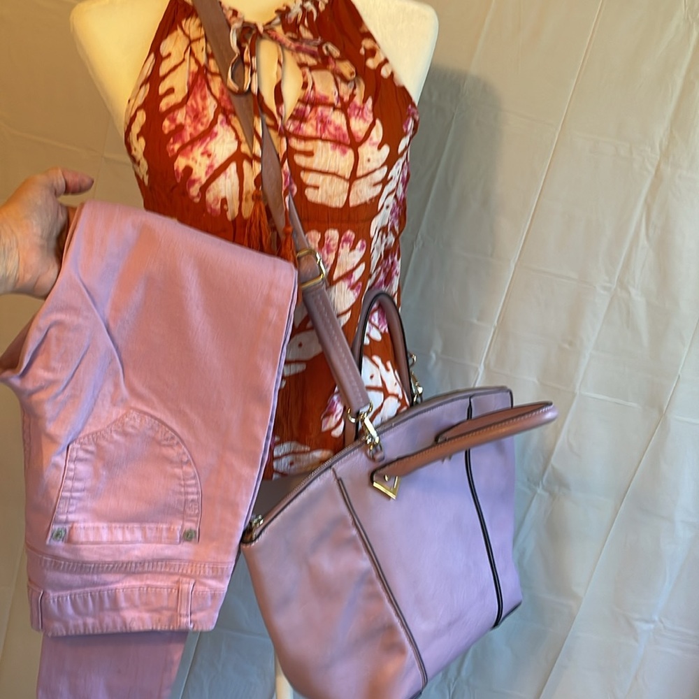 Rewind Women’s Size 3 Pants. Nicole Miller Summer Top Size XS. LavendarTote Bag